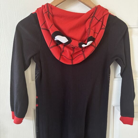 Spiderman Boys Jumpsuit Pajama Costume Size 8 Fleece Hooded Halloween Superhero - Picture 9 of 11